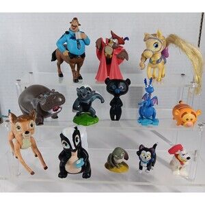 Disney Animal Character Figure Toy Lot Bambi Thumper Figaro Tigger Owl Puff Bear